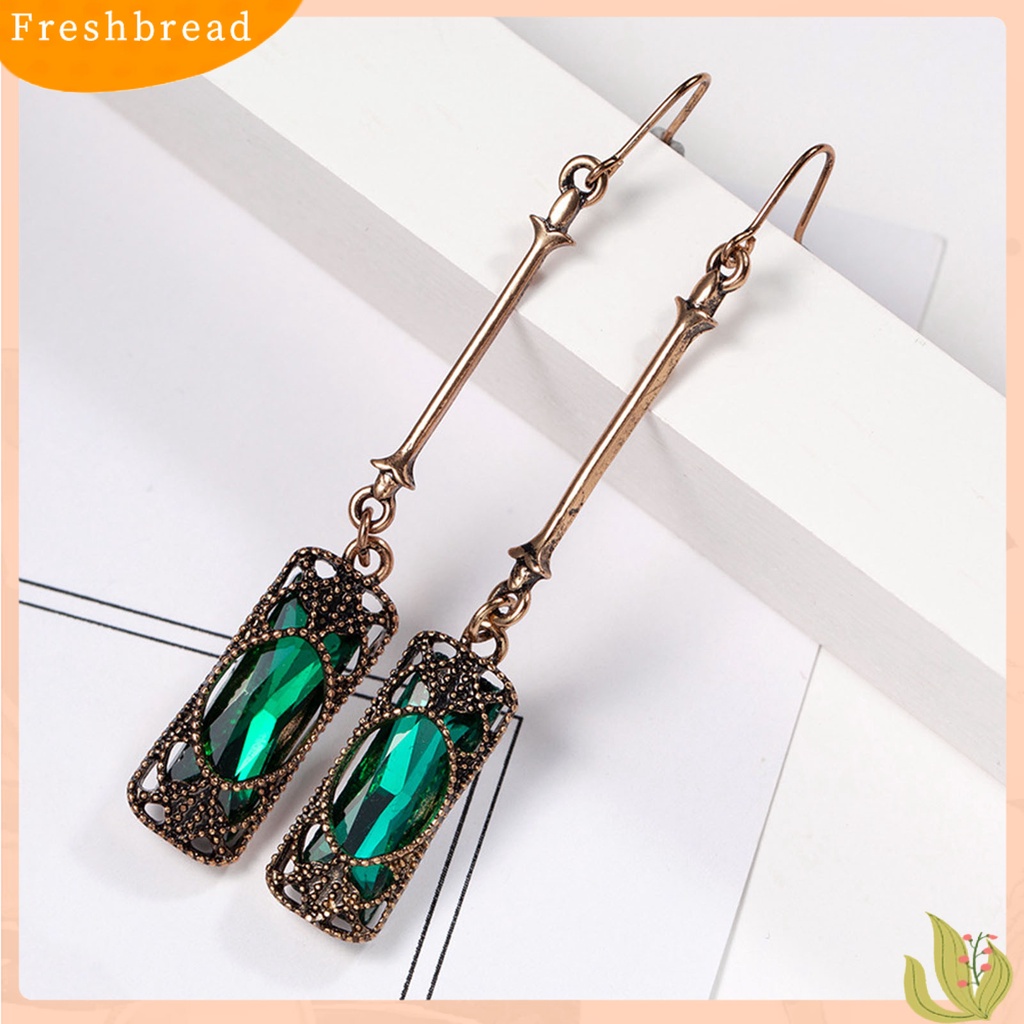 &lt; Freshbread &gt; 1pasang Bersinar Tindik Menjuntai Anting Pesona Hadiah Cubic Zirconia Panjang Menjuntai Anting Perhiasan Pesta