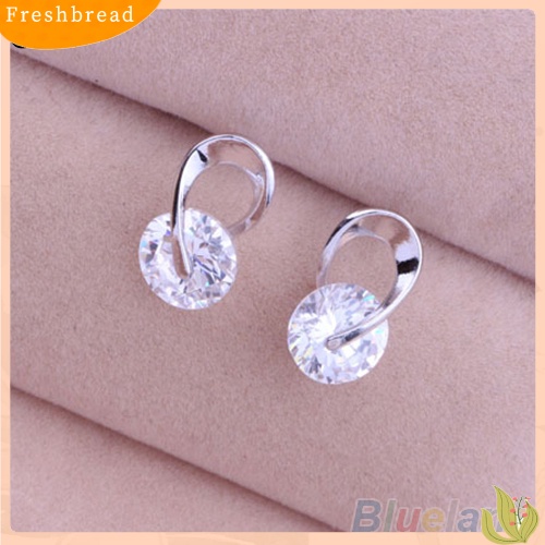 &lt; Freshbread &gt; Hadiah Perhiasan Wanita Mempesona Cubic Zirconia CZ Ear Studs Cocktail Earrings