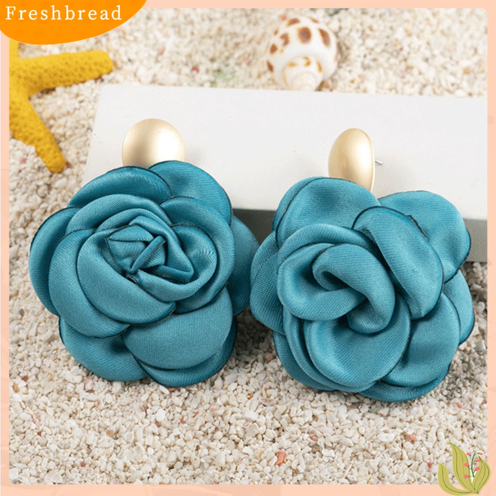 &lt; Freshbread &gt; 1pasang Anting Wanita Desain Baik Hadiah Sempurna Perhiasan Aksesoris Retro Bunga Mawar Stud Earrings Untuk Pacaran