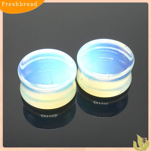 &lt; Freshbread &gt; 1pc 5-18mm Opalite Double Flared Saddle Gauges Ear Plug Tindik Tandu Keren