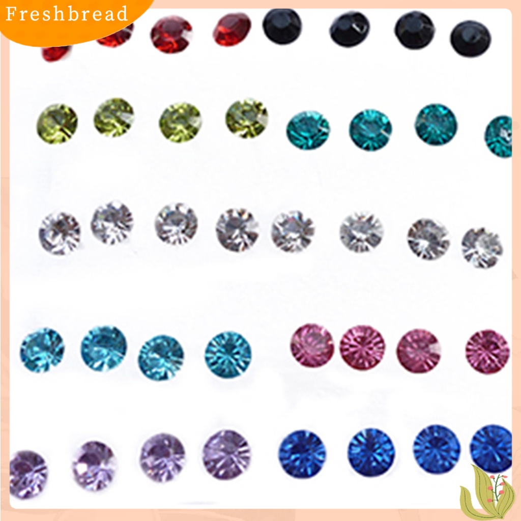 &lt; Freshbread &gt; 20pasang Anting Tusuk Berlian Imitasi Hias Perhiasan Cantik Bebas Alergi Ear Studs Untuk Pesta