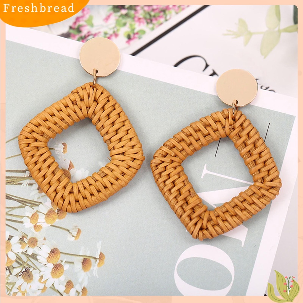 &lt; Freshbread &gt; 1pasang Anting Wanita Handmade Geometris Vintage Ringan Elegan Menjuntai Earrings Untuk Perjamuan