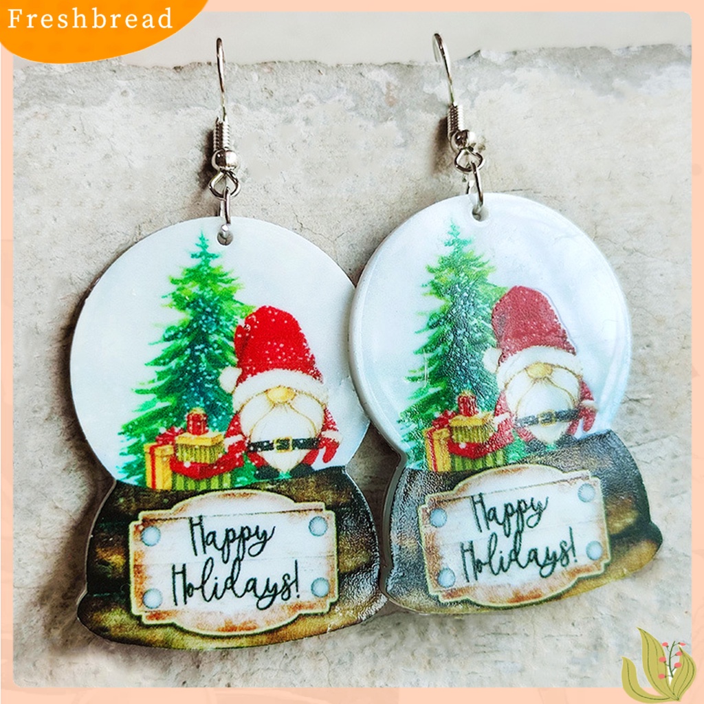 &lt; Freshbread &gt; 1pasang Anting Natal Semua Pertandingan Pakaian Sehari-Hari Akrilik Wanita Santa Vibes Drop Earrings Aksesoris Telinga Untuk Perjamuan