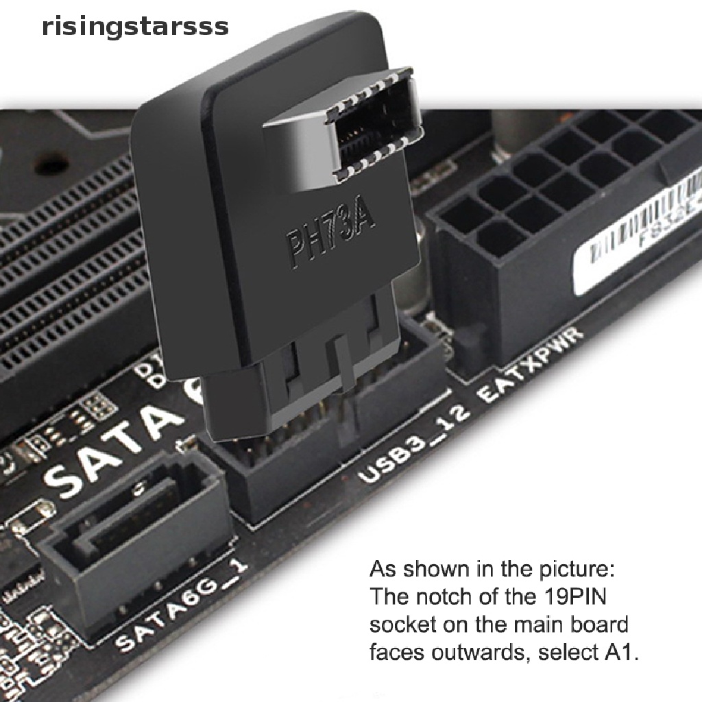 Rsid Span-new Motherboard USB Header Adapter USB3.0 19pin 20pin Ke TYPE-E 90derajat Converter Sasis Depan Tipe C Plug-in Port PH73A+PH73B+Jelly