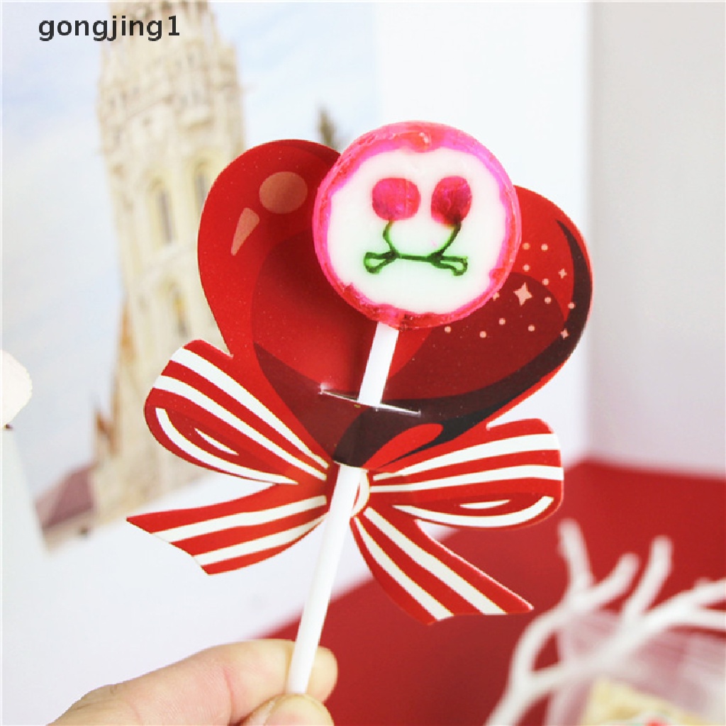 Ggg 50Pcs Kartun Kartu Lolipop Permen Kartu Hias Hadiah Natal Tahun Baru ID