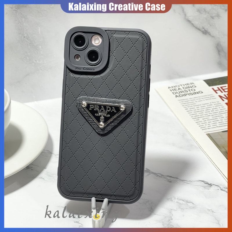 Casing Ponsel Logo Prada 3D Untuk iPhone 14 Pro Max13 11 Pro Max Xs Max Xr X Xs 7 8 Plus Soft Case Kulit Dengan Perlindungan Lensa