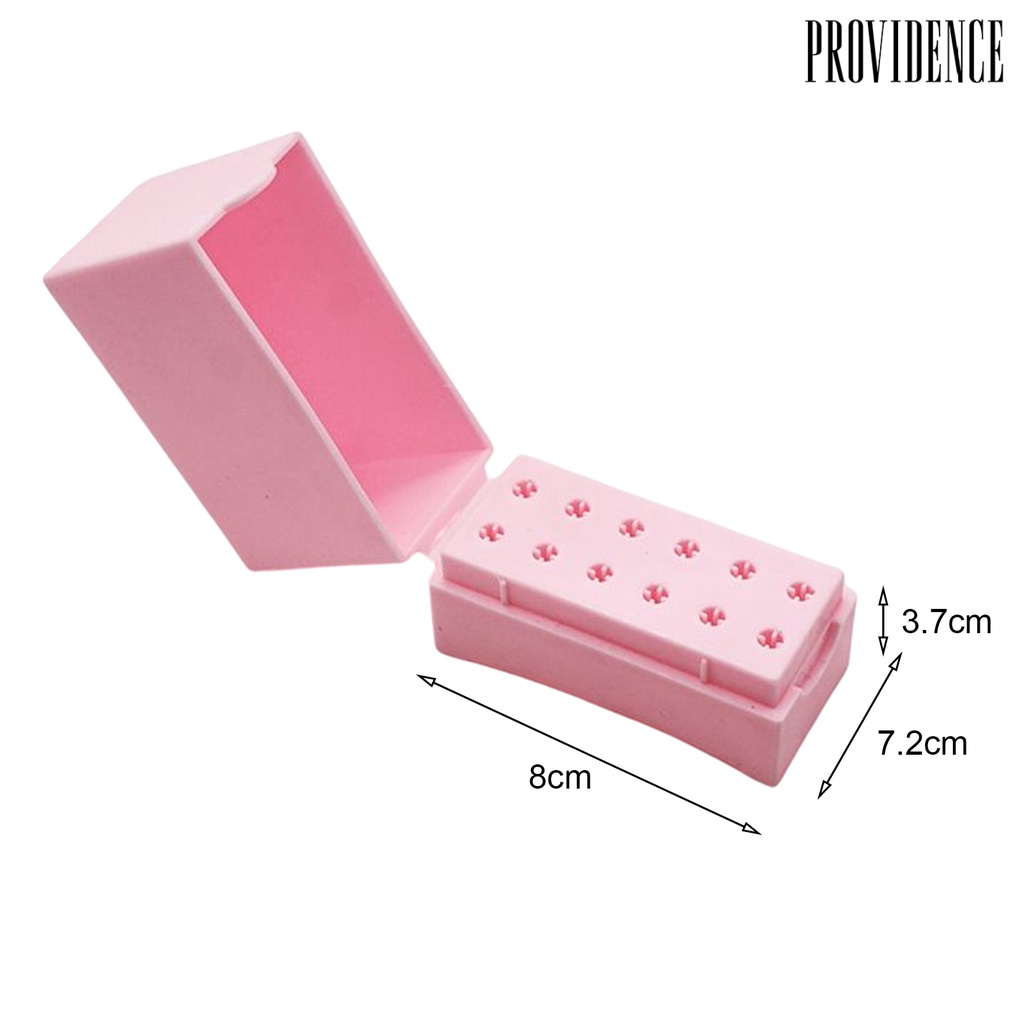 Providence 12lubang Bit Kotak Kapasitas Besar Gesper Desain Tahan Debu Lembab Manikur Alat Nail Art Bor Gerinda Kepala Bit Display Kotak Penyimpanan