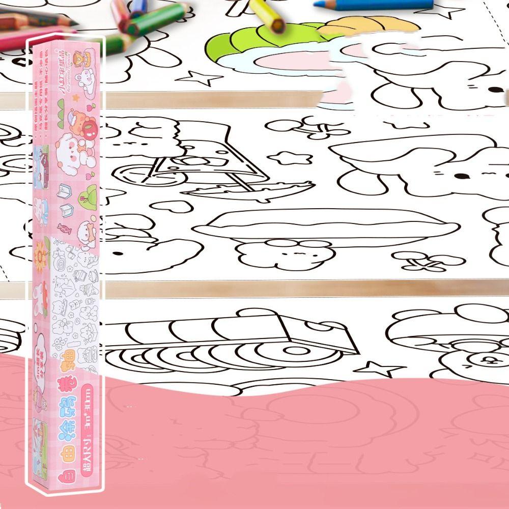 Quinton Graffiti Scroll Drawing Roll Artis Kecil Lukisan Guas Seni Mewarnai Mainan Graffiti Scrolls Drawing Sticker Edukasi Dini Montessori Mainan Kosong Mewarnai Stiker