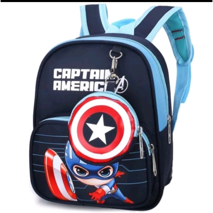 TAS RANSEL SUPERHERO / TAS RANSEL ANAK SPIDERMAN / TAS RANSEL ANAK KAPTEN AMERIKA