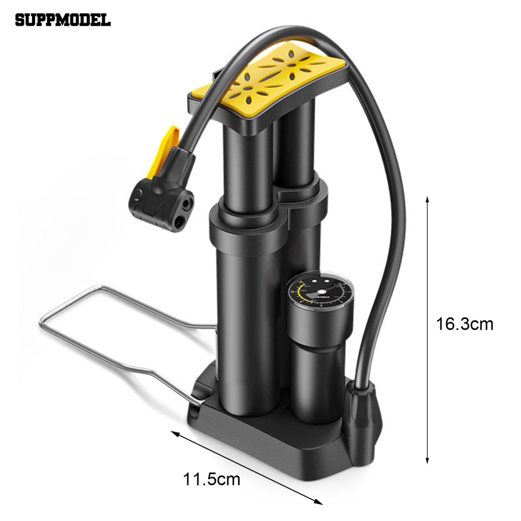 Suppmodel 1set Pompa Sepeda Pedal Anti slip Aksesoris Motor Pompa Bersepeda Mini Kaki Ban Air Inflator US/UK/France Nozzle