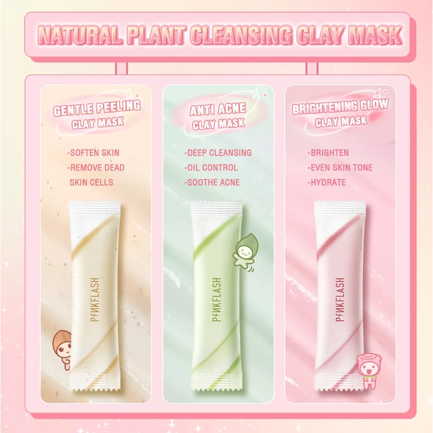 (READY &amp; ORI) Pinkflash Pink Flash Cleansing Facial Clay Mask Masker Wajah PF-SC03