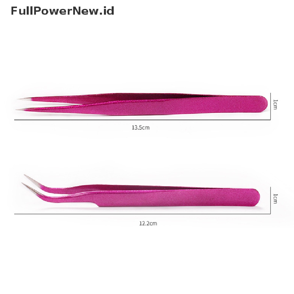 Power 1PC Pinset Ekstensi Bulu Mata Lurus &amp; Lengkung Stainless Steel Pick Up Tool ID