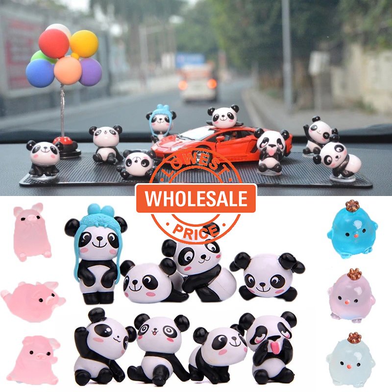 [Harga Grosir] Ornamen Spion Konsol Tengah Mobil Kartun Panda/Hiasan Hewan Mobil/Ornamen Hias Untuk Lanskap Mikro/Boneka Babi Lucu/Hiasan Interior