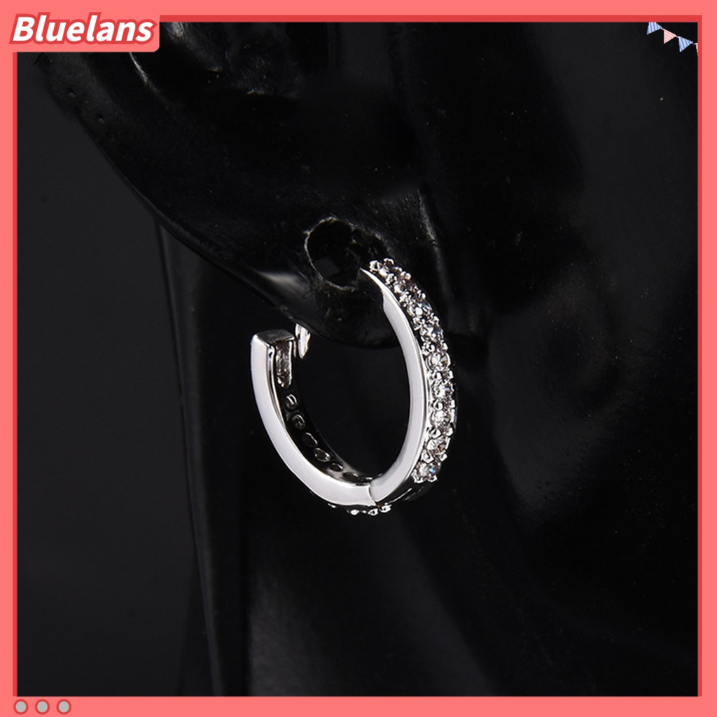 {In Stock} Anting Wanita Berlian Imitasi Simple Mini Piercing Hoop Studs Earlobe Tragus Lingkaran Untuk Perempuan