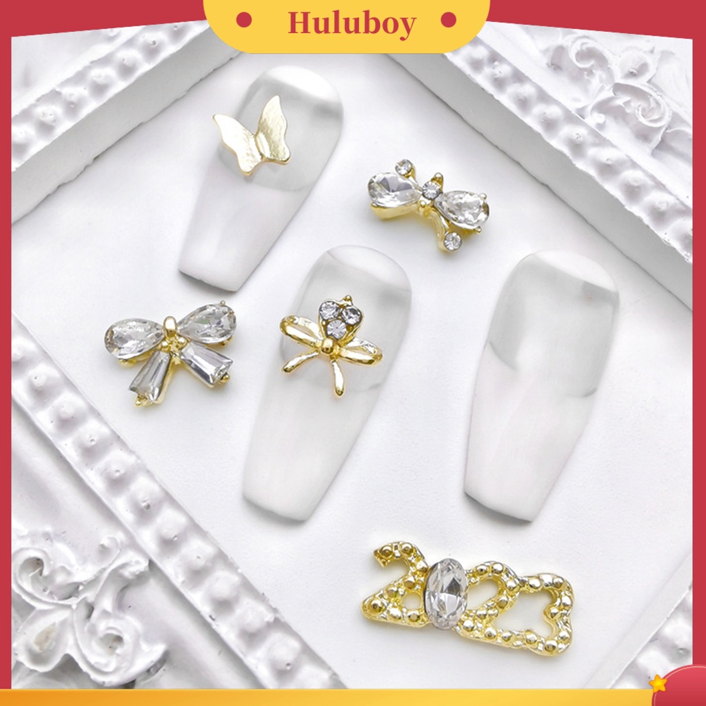 {In Stock} 10Pcs Berlian Imitasi Kuku Multiguna Mengkilap Tiga Dimensi Hias Anti Jatuh DIY Hadiah Nomor2023 Bow-knot Bintang Laut Nail Art Perhiasan Untuk Wanita