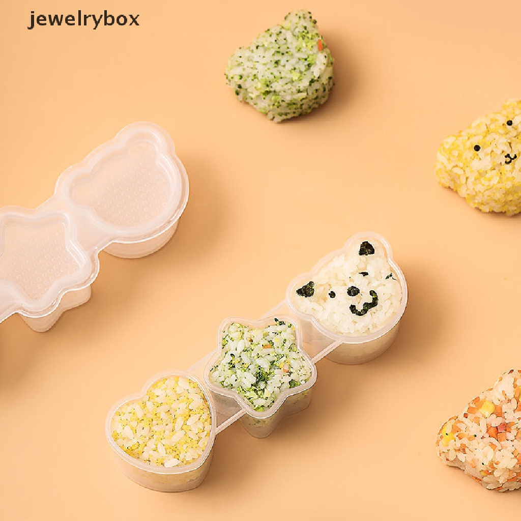 [jewelrybox] 1pc Bentuk Kartun Bola Nasi Set Cetakan Sushi Bento Stamper Aksesoris Dapur Butik