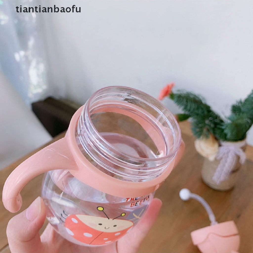 [tiantianbaofu] 250ml Baby Sippy Water Cup Kid Handle Belajar Makan Botol Minum Anti Tersedak Dengan Gravity Ball Kids Training Cup Dengan Sedotan Butik