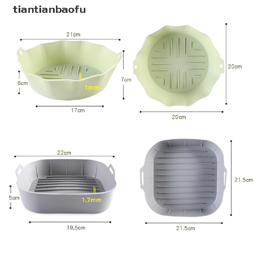 [tiantianbaofu] 22cm Air Fryer Silicone Pot Air Fryer Basket Liner Anti Lengket Oven Baking Tray Butik