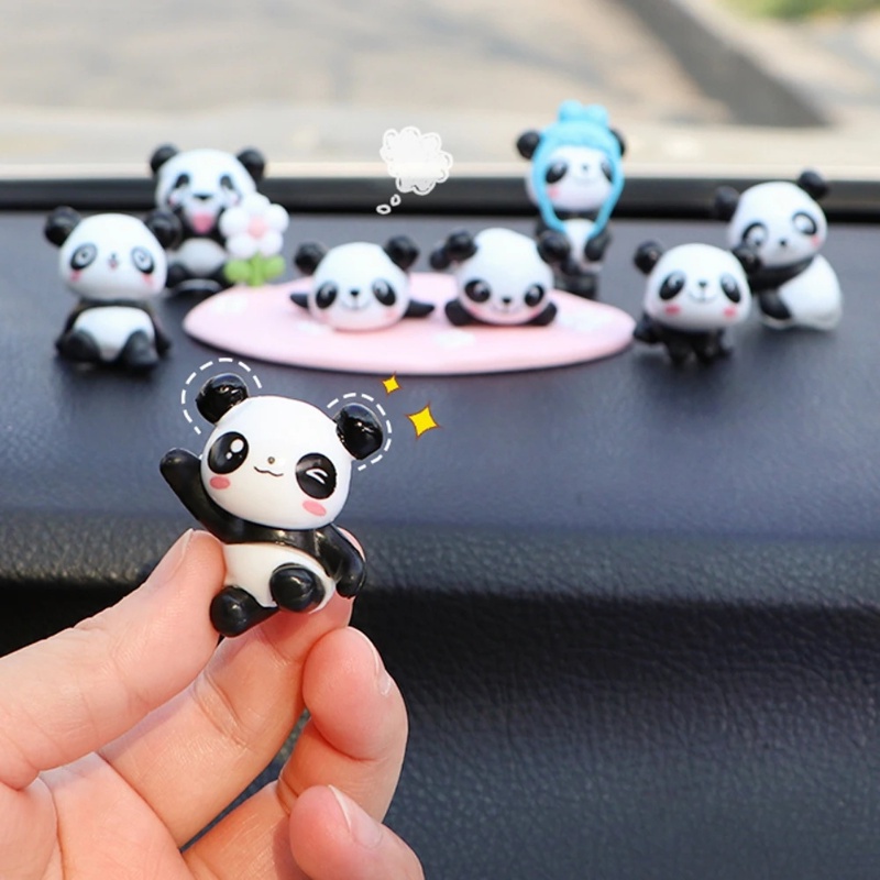 [Harga Grosir] [Unggulan] Auto Dashboard Spion Fun Dekorasi Lemari Meja Belajar Decor Aksesoris Resin Panda Babi Ayam Ornamen Mini Menempel Sendiri Kartun Hewan Mainan