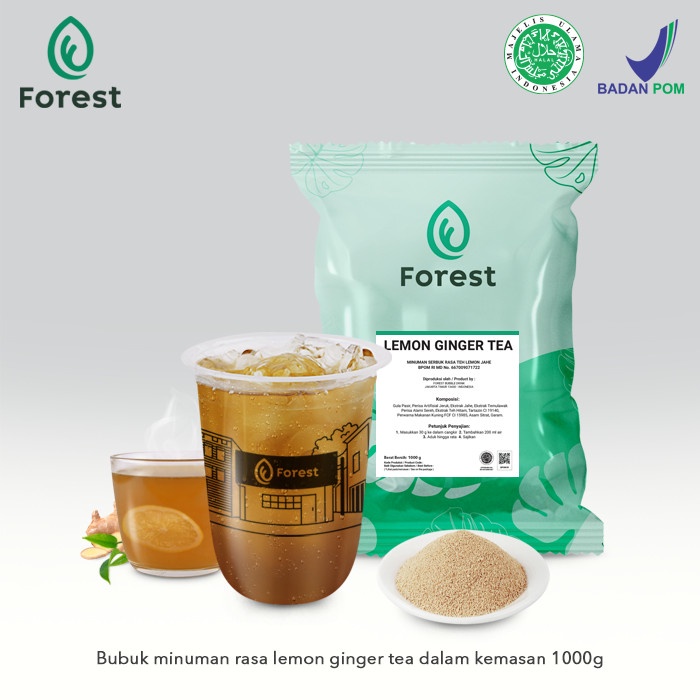 

[Powder Drink]Aneka Rasa Bubuk Minuman LEMON GINGER TEA Powder 500 g - FOREST Bubble Drink - 1000gr, +Bubblewrp