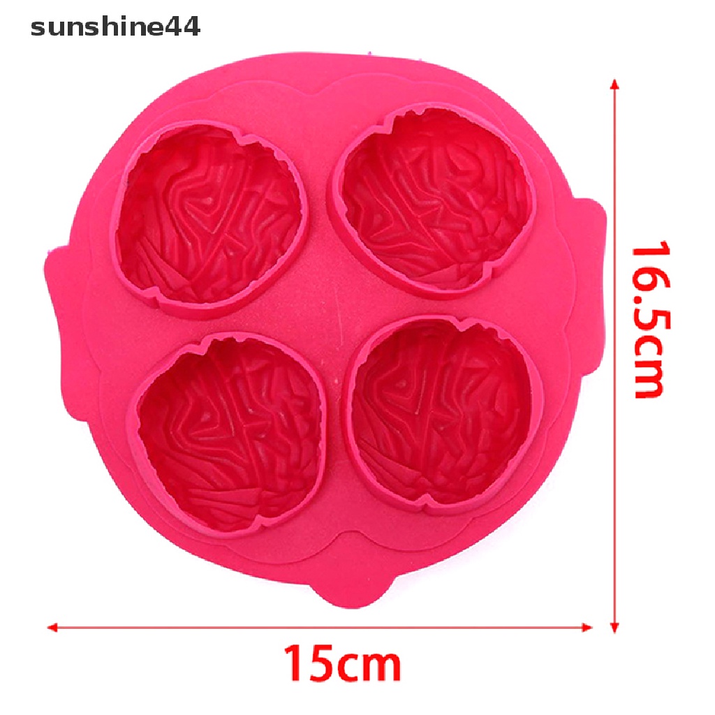 Sunshine Cetakan 3D Silikon Brain Ice Mold Alat Kue Cutter Cetakan Es Krim Ice Ball Maker ID