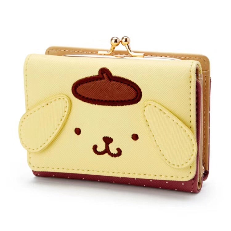 Sera Cute Melody Card Bag Cinnamon Dog Pudding Dompet Pendek Wanita Kasual Lock Wallet Cute Kids Wallet