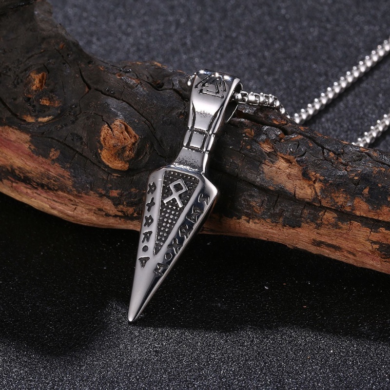 [Z H Perhiasan] Vintage Viking Hip Hop Crow Liontin Pria Dan Wanita Fashion Stainless Steel Kalung Punk Pesta Rock Perhiasan Aksesoris