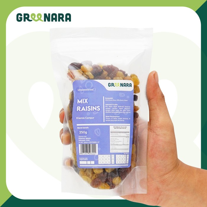 

✨NEW✨ -Greenara Mix Raisins 250gr Unsweetened / Kismis Emas dan Hitam- 2.2.23