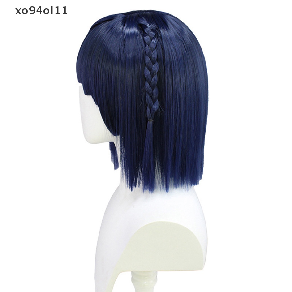 Wig Cosplay XO Genshin Impact Yelan Pendek Lurus Wanita Cosplay Anime Wig OL