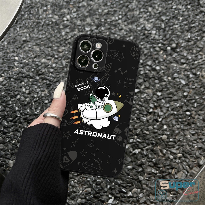 Kartun Indah Astronot Luar Angkasa Casing Realme C33 C20 C15 C30 10 9 9i 8pro 8i 8 5i 6i 7 C12 C35 C31 C25Y C25s C21Y C25 C11 10 C21 C3 5 7i C17 Cute NASA Soft Straight Edge Case