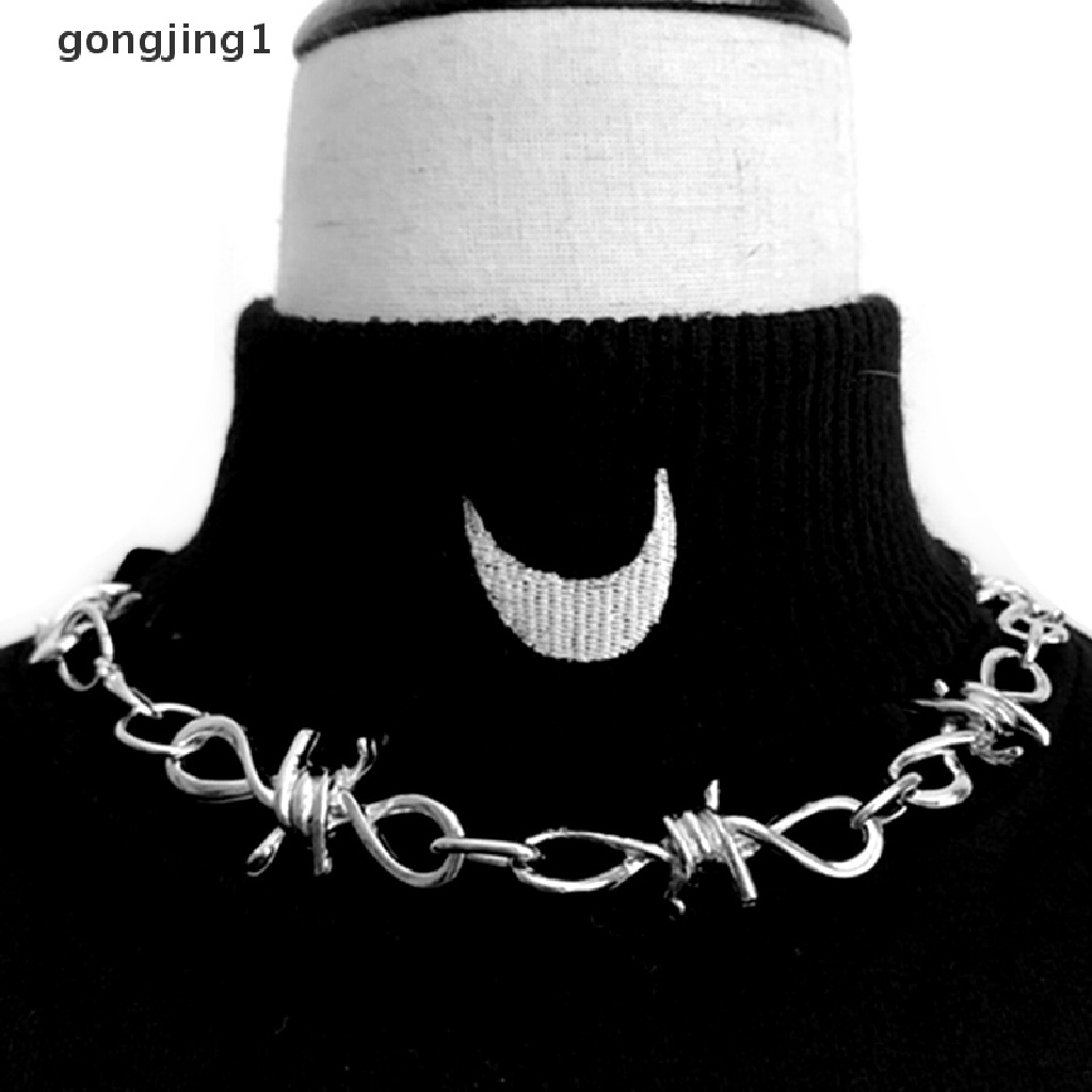 Ggg Punk Wanita Pria Duri Rantai Liontin Choker Kalung Hip Hop Perhiasan Hadiah ID