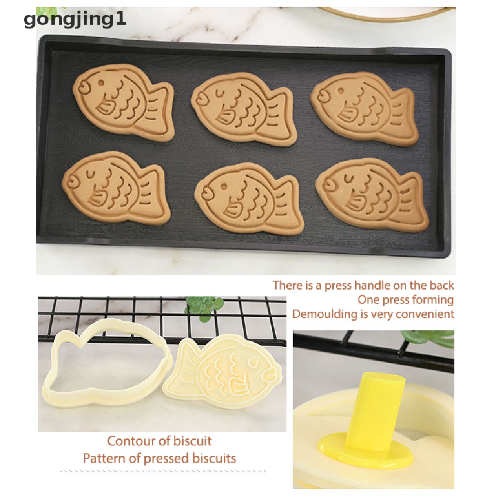 Ggg Cetakan Ikan Kecil Sandwich Alat Kue Kering Rumah 3d Menekan Cookie Cutter Mold ID