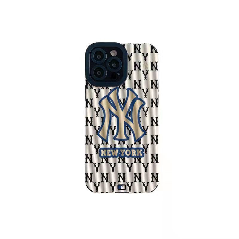 【Lamb Skin】Fashion NY Letter Leather Soft Case for IPhone 6S 7 Plus 8 Plus X XS XR XS Max 11 13 12 14 PRO Max 14 Plus 12 13 Mini Ins Fashion