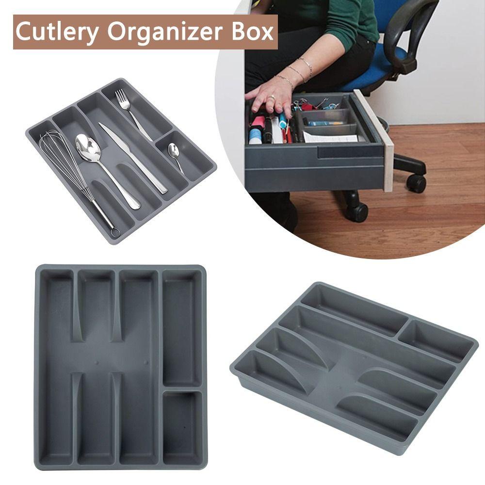 R-FLOWER Cutlery Organizer Garpu Sendok Alat Pemisahan Finishing Pemisahan Finishing Kabinet Tray Lemari Plastik TrayFlatware Organizers Insert Tidy