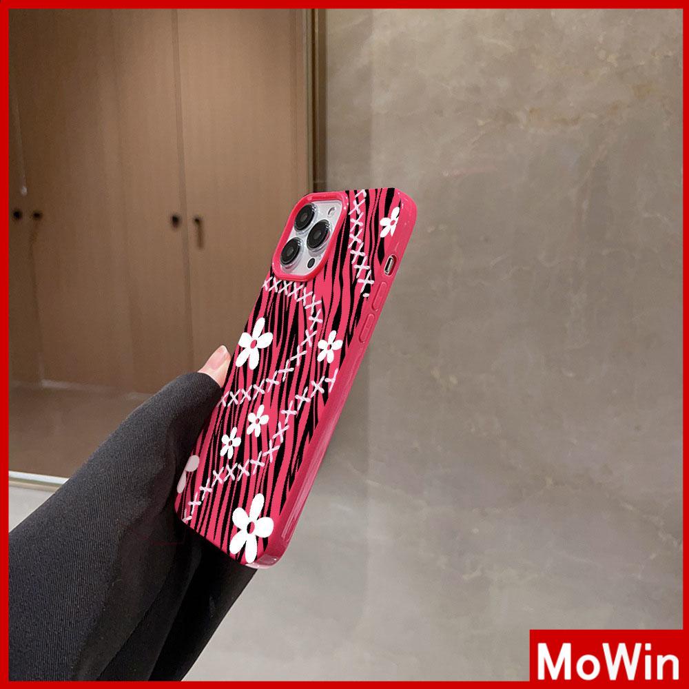For iPhone 14 Pro Max iPhone Case Pink Glossy TPU Soft Case Shockproof Protection Camera Cute Zebra Flowers Compatible with iPhone 13 Pro max 12 Pro Max 11 xr xs max 7Plus 8Plus