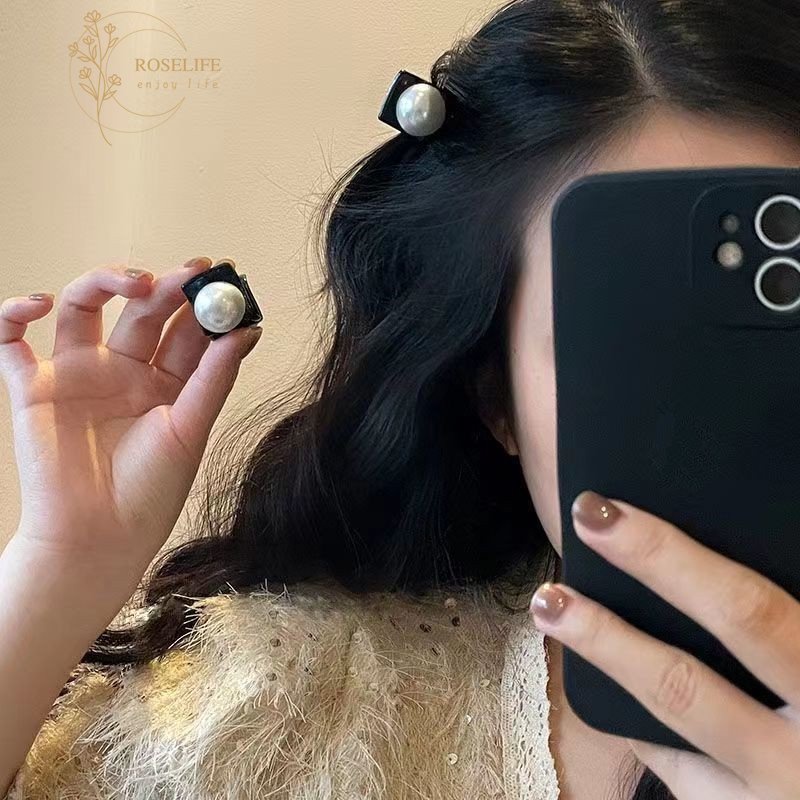 Roselife Gaya Perancis Kecil Mutiara Rambut Bariding Cakar Klip Untuk Wanita Gadis Anak Korea Lucu Rambut Bang Klem Jepit Mini Sisi Jepit Aksesoris Rambut Trendi