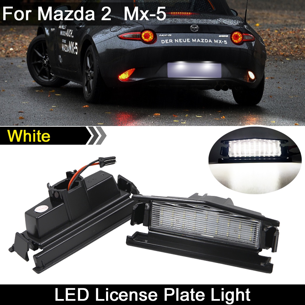 2pcs Lampu Plat Nomor Plat LED Putih Lampu Untuk Mazda 2016 Untuk Mazda Mx-5 Miata 2016-UP