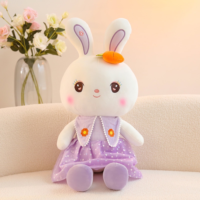 40/65cm Sweetheart Rabbit Plush Toy Little White Rabbit Bantal Tidur Kain Boneka Gadis Lucu