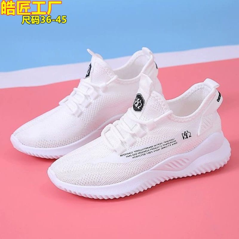 GROSIRTAS LV0181 Sepatu Sneakers Wanita Import Bahan Rajut Alphabet