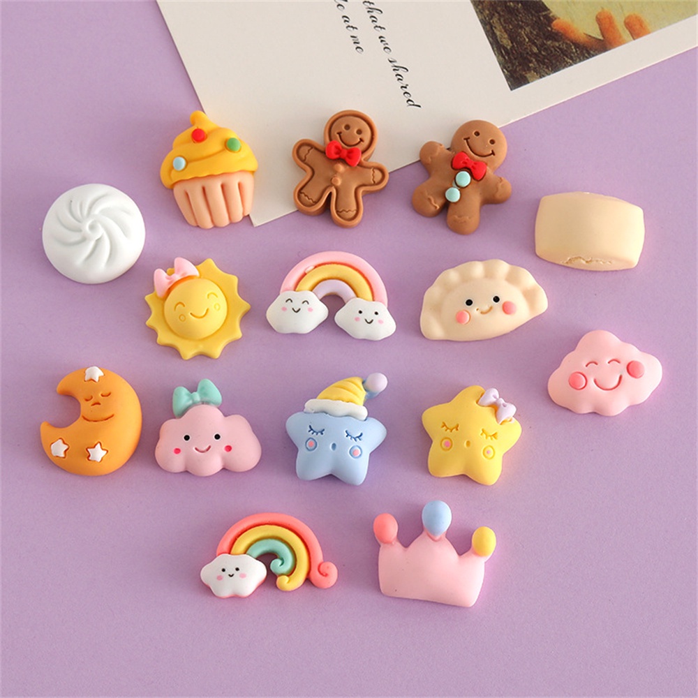 Food Resin Makanan Simulasi Diy Sepatu Dekorasi Casing Ponsel Awan Pelangi Crocs Aksesori Dekorasi Cocok untuk Gantungan Kunci Cangkir Air Dekorasi