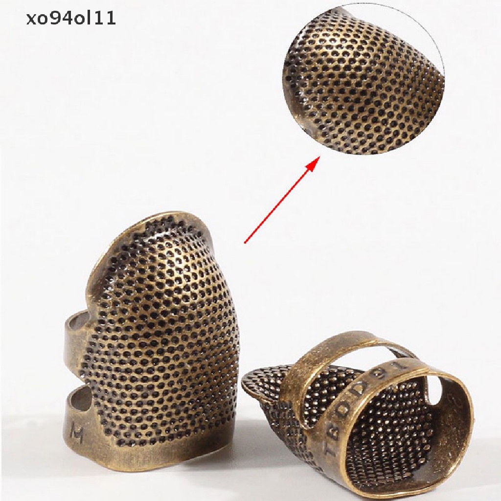 Xo Jahit Thimble Finger Protector Ring Pekerja Keras Logam Kuningan Bidal OL