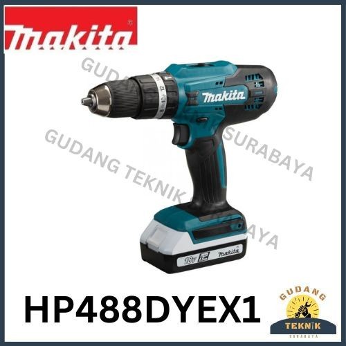 MAKITA Cordless Hammer Drill HP488D003 Bor Baterai Set HP 488 D003