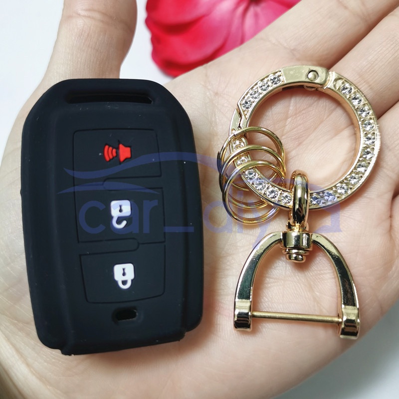 Kasus Kunci Silikon Penutup Jarak Jauh Mobil Gantungan Untuk Toyota Daihatsu Avanza Veloz Cangkang Pelindung Car Remote Key Case