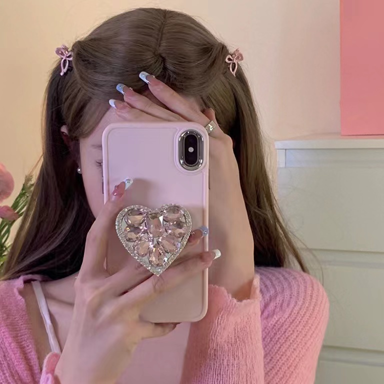 Pink Bow Hair Clip Female Terompet Grabbing Poni Clip Aksesoris Rambut Manis