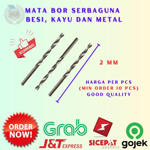 Drill Bits Mata Bor Besi Kayu Metal Serba guna 2 mm Multifungsi Per Pc OLS Mata Bor Besi Metal 2 mm Berkualitas