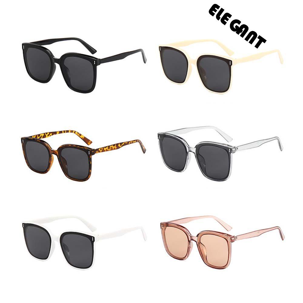 [Elegan] Kacamata Hitam Persegi Panjang Anti UV Kepribadian Leopard Square Street Style Properti Foto Korea Oversize Eyewear