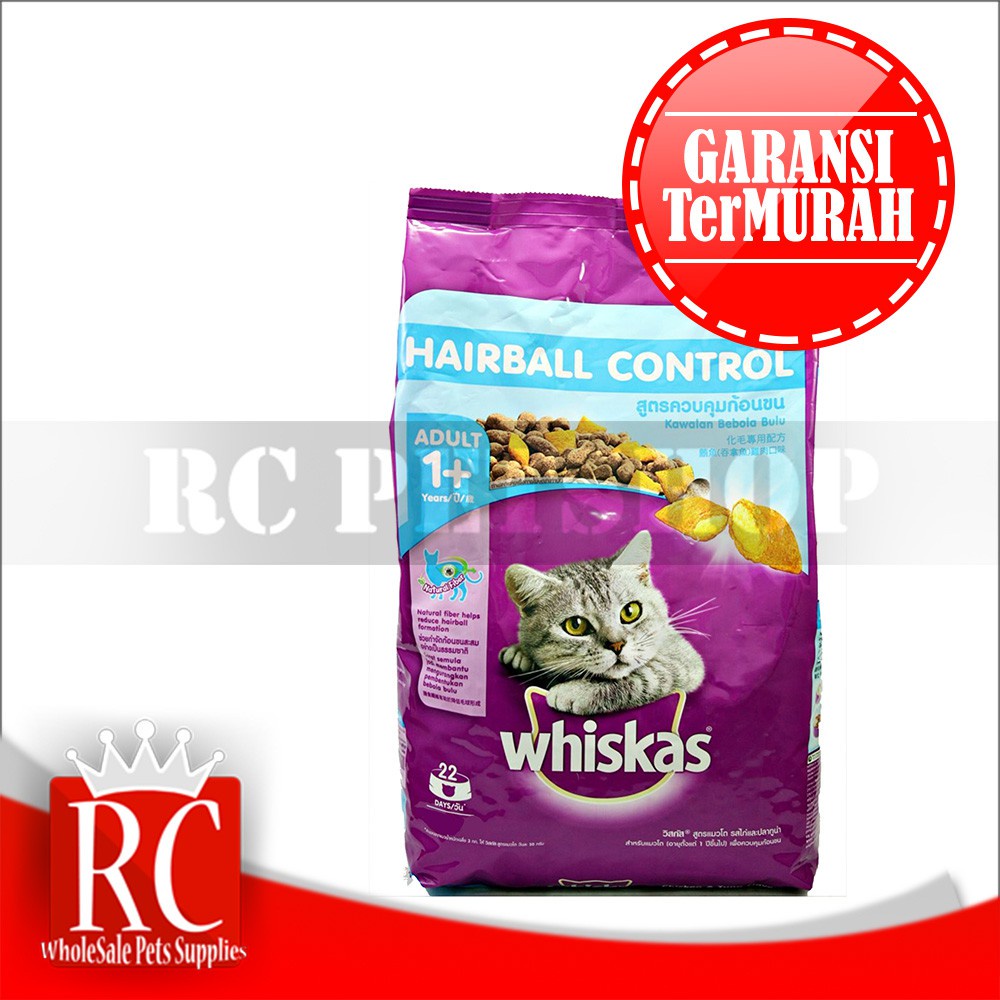 Makanan Kucing Whiskas Hairball Control 1.2 kg
