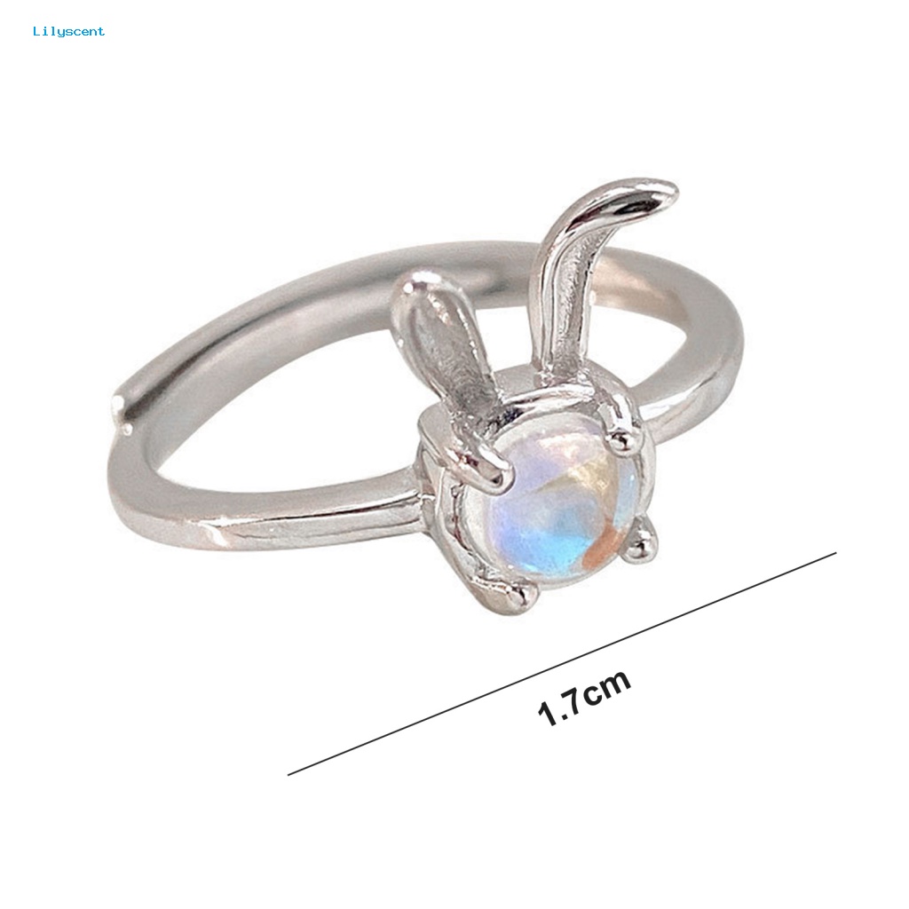 Lilyscent Semua Pertandingan Chic Cincin Aksesori Perhiasan Wanita Shiny Faux Crystal Animal Finger Ring Bright Luster