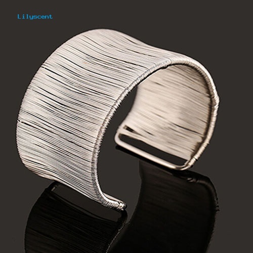 Lilyscent Buatan Tangan Wanita Kawat Pembukaan Bangle Punk Emas Perak Alloy Upper Arm Bracelet