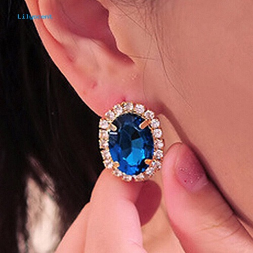 Lilyscent Fashion Wanita Berlian Imitasi Ear Stud Earrings Eardrop Istana Gaya Perhiasan Hadiah